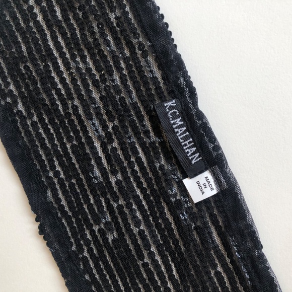 NWOT Black Sequined Scarf, Wrap or Belt - Picture 7 of 10